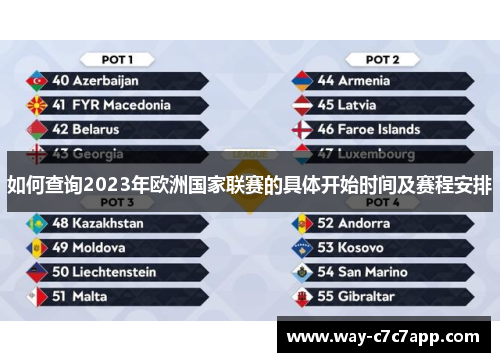 如何查询2023年欧洲国家联赛的具体开始时间及赛程安排